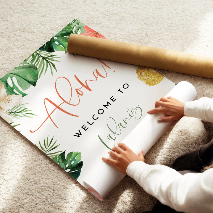 LALANI Aloha Tropical Welcome Sign Baby Shower Welcome Sign