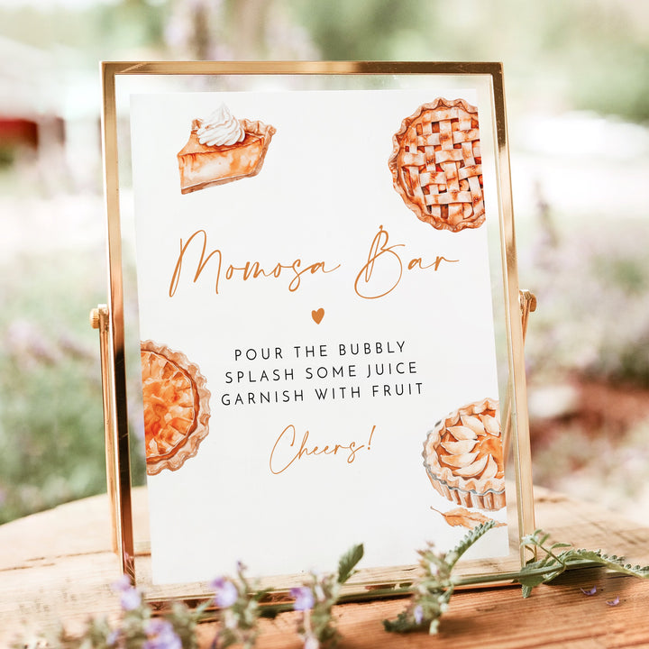 MABEL Little Cutie Pie Thanksgiving Baby Shower Mimosa Bar Sign Unframed