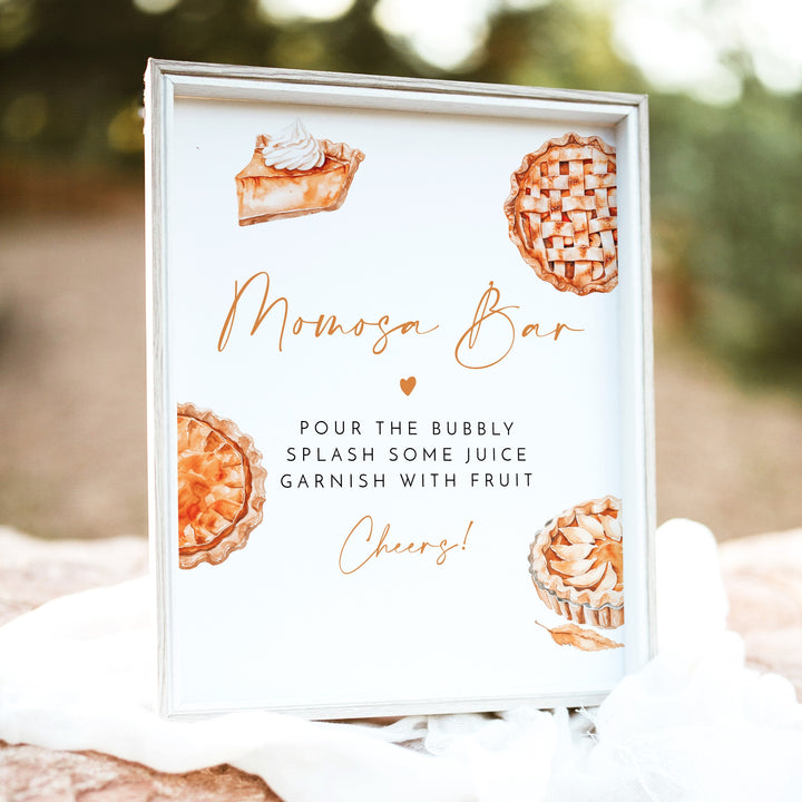 MABEL Little Cutie Pie Thanksgiving Baby Shower Mimosa Bar Sign Unframed