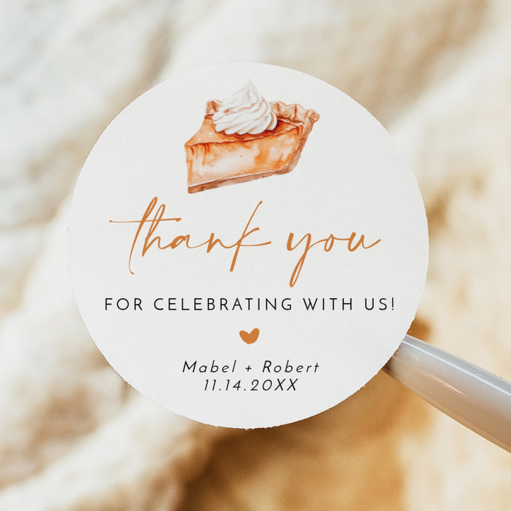MABEL Little Cutie Pie Thanksgiving Baby Shower Round Thank You Gift Stickers