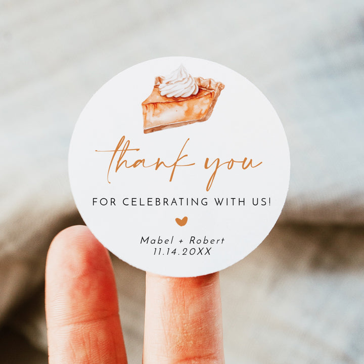 MABEL Little Cutie Pie Thanksgiving Baby Shower Round Thank You Gift Stickers