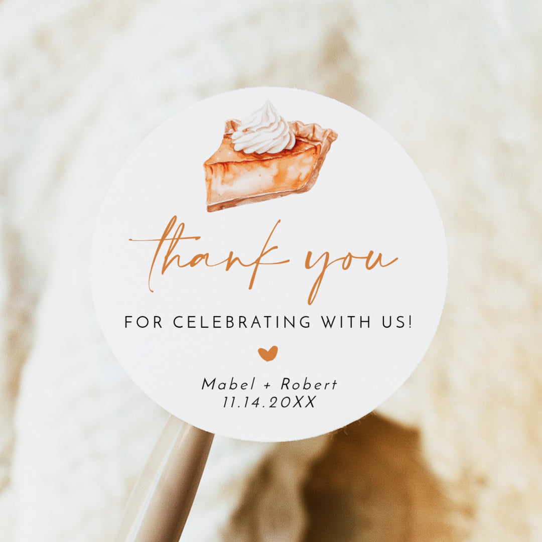 MABEL Little Cutie Pie Thanksgiving Baby Shower Round Thank You Gift Stickers