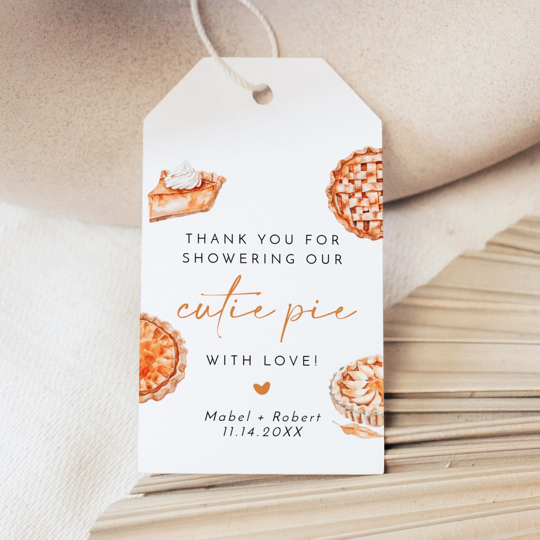 MABEL Little Cutie Pie Fall Baby Shower Thank You Tag