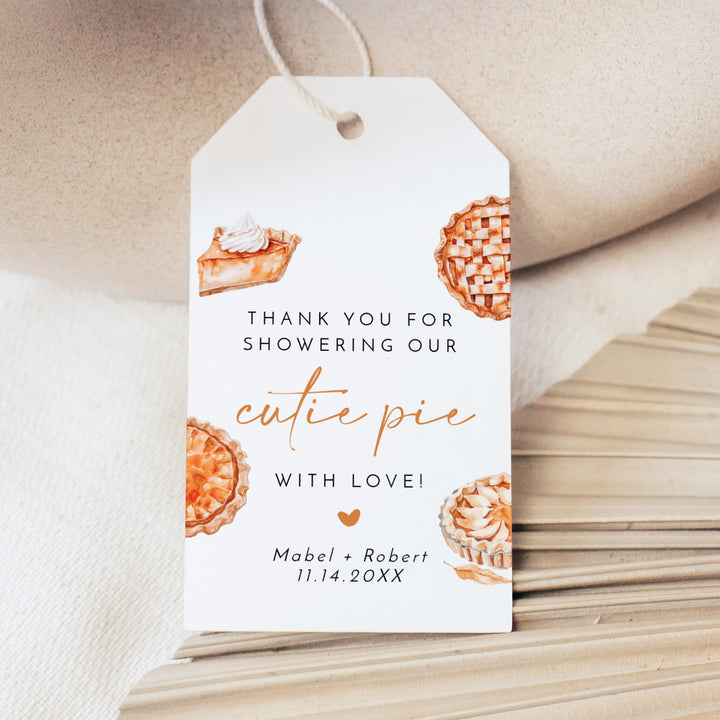 MABEL Little Cutie Pie Fall Baby Shower Thank You Tag