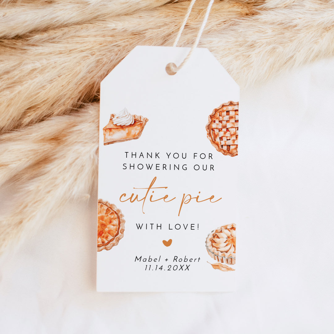 MABEL Little Cutie Pie Fall Baby Shower Thank You Tag