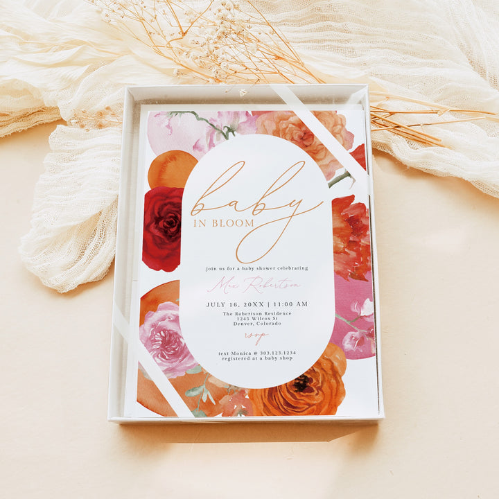 MAX Baby In Bloom Bright Floral Baby Shower Invitation