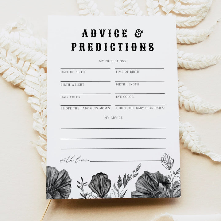 NOVA Advice and Predictions Little Boo Spooky Goth Baby Shower Game