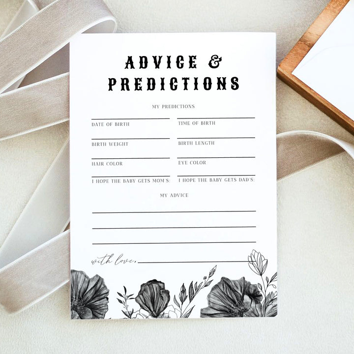NOVA Advice and Predictions Little Boo Spooky Goth Baby Shower Game