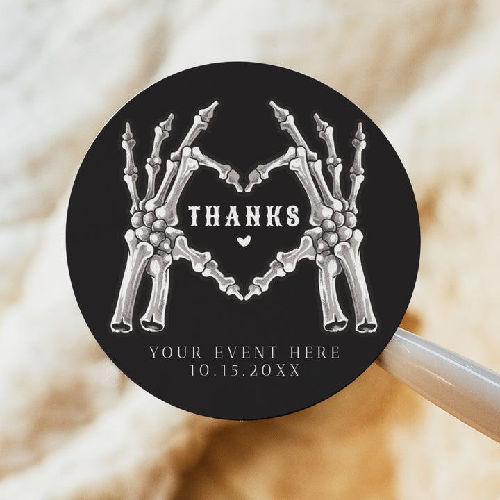NOVA Little Boo Goth Halloween Round Thank You Party Favor Stickers