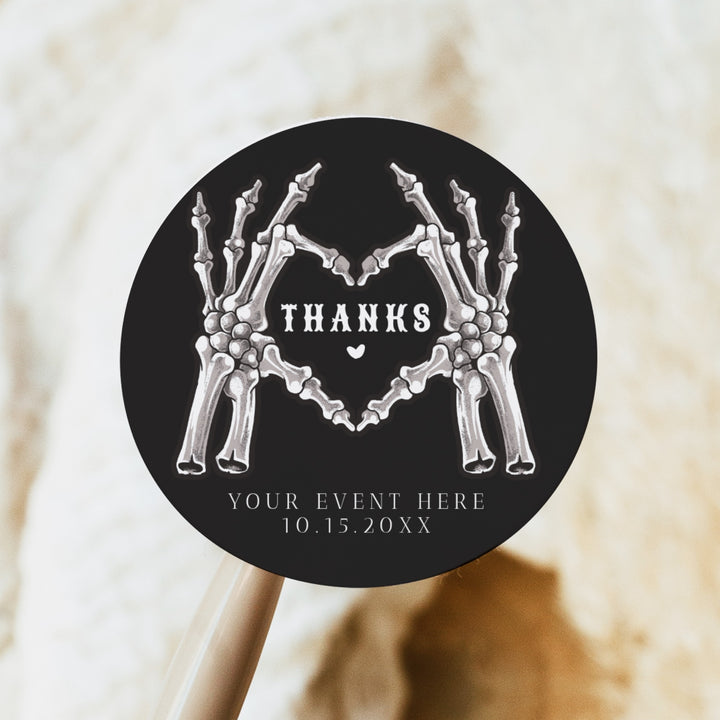 NOVA Little Boo Goth Halloween Round Thank You Party Favor Stickers