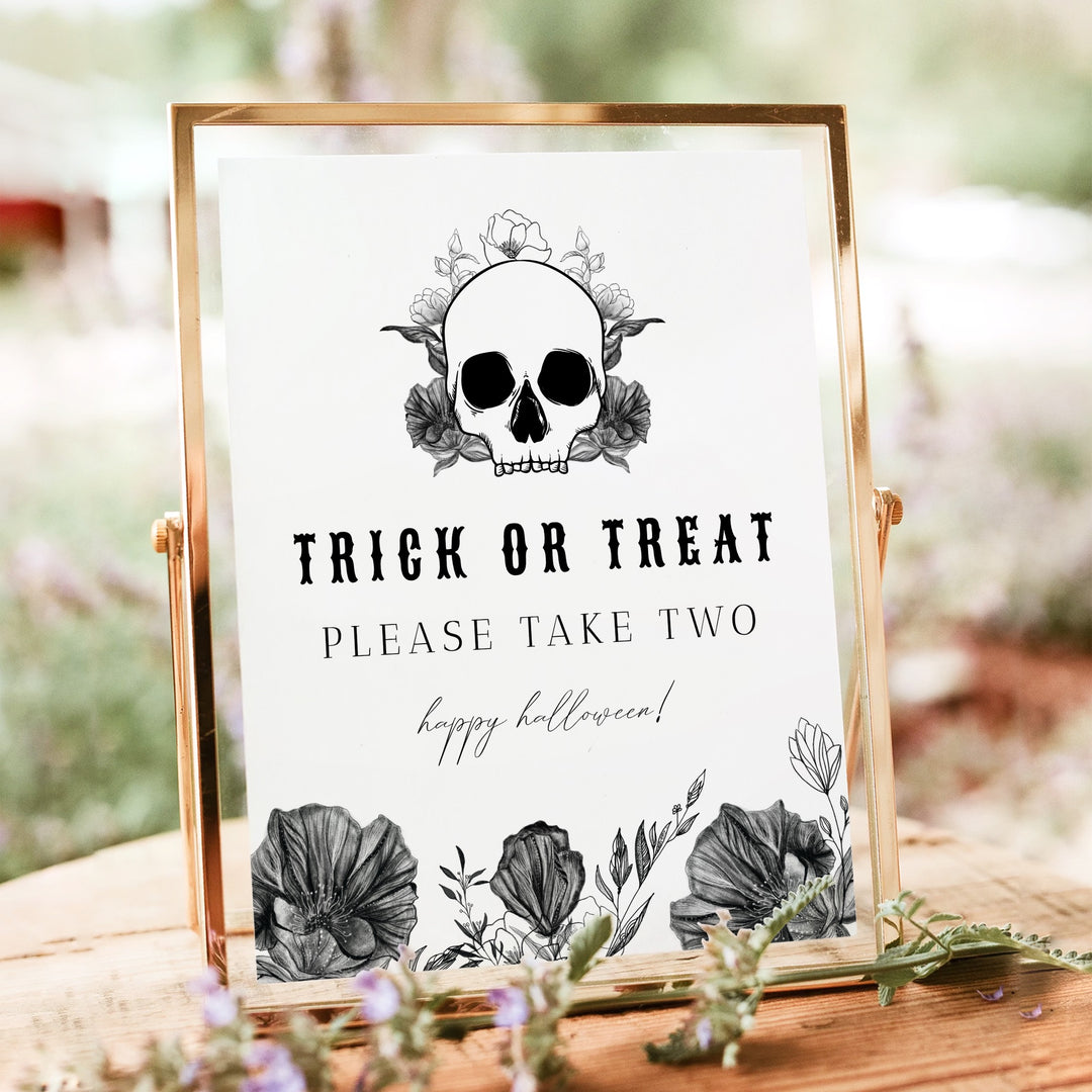 NOVA Take Two Trick or Treat Halloween Candy Bowl Sign Unframed