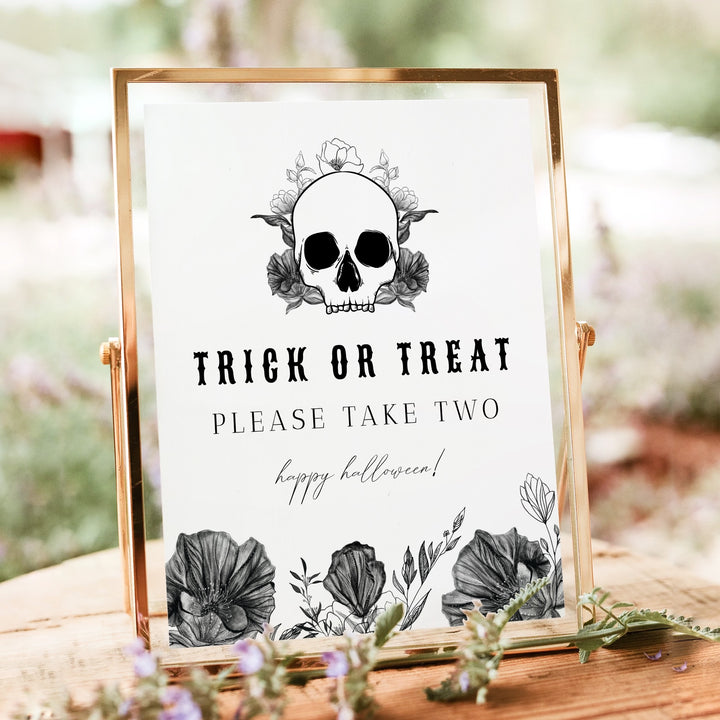 NOVA Take Two Trick or Treat Halloween Candy Bowl Sign Unframed