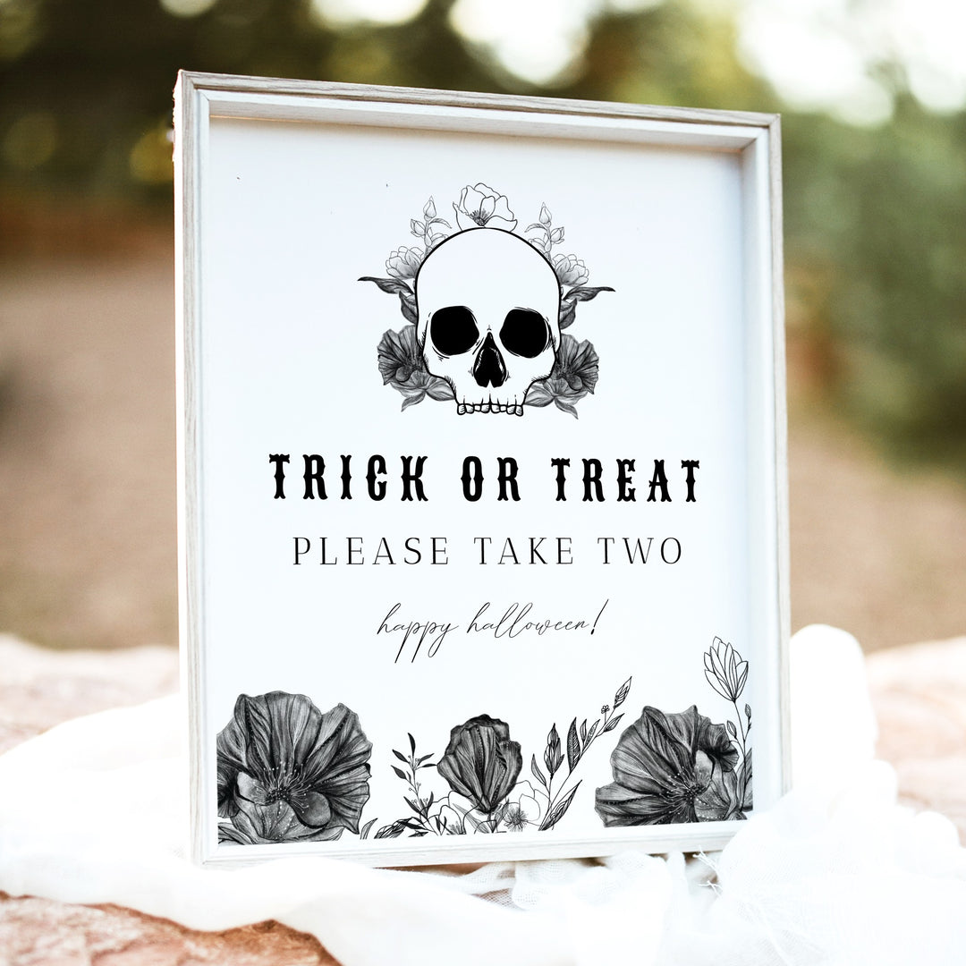 NOVA Take Two Trick or Treat Halloween Candy Bowl Sign Unframed