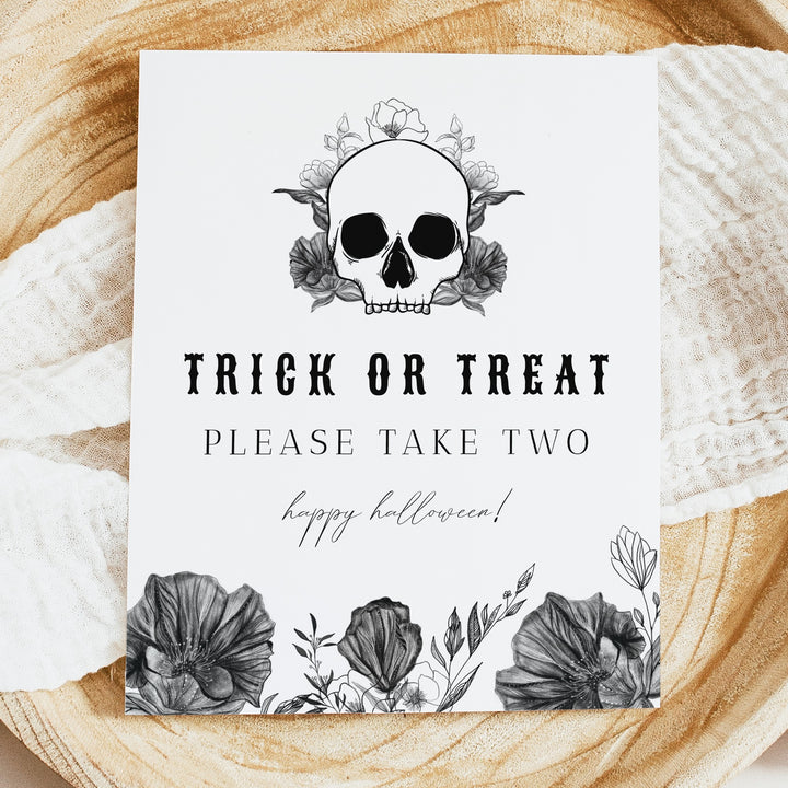 NOVA Take Two Trick or Treat Halloween Candy Bowl Sign Unframed