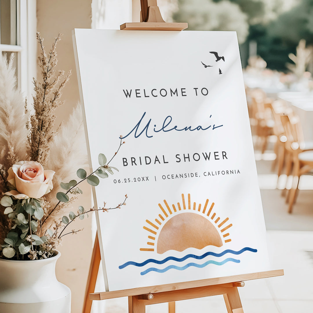 OCEANSIDE Sunset Beach Bridal Shower Welcome Sign
