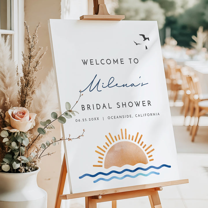 OCEANSIDE Sunset Beach Bridal Shower Welcome Sign
