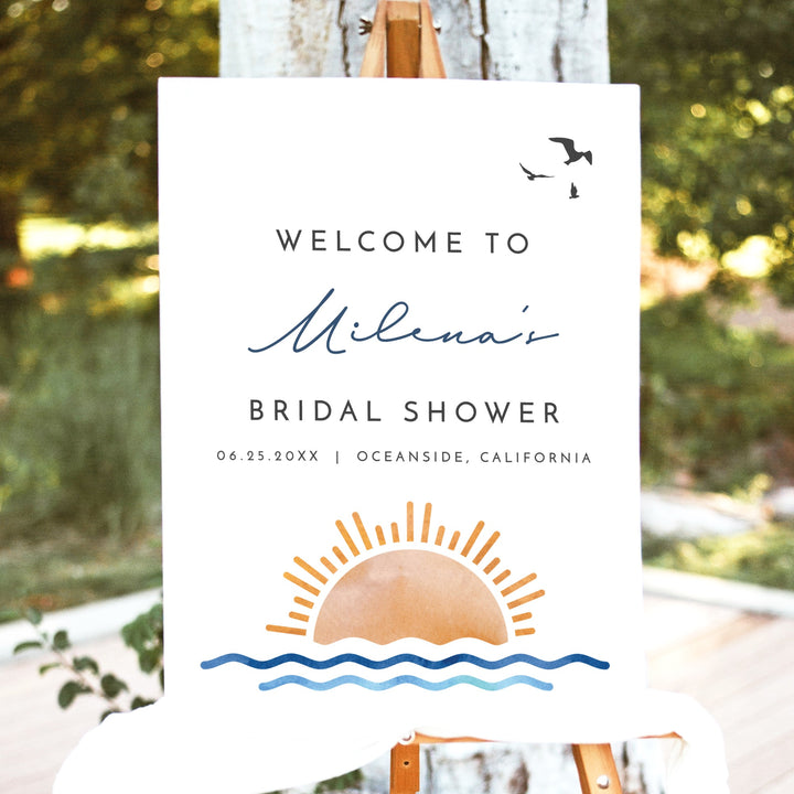 OCEANSIDE Sunset Beach Bridal Shower Welcome Sign
