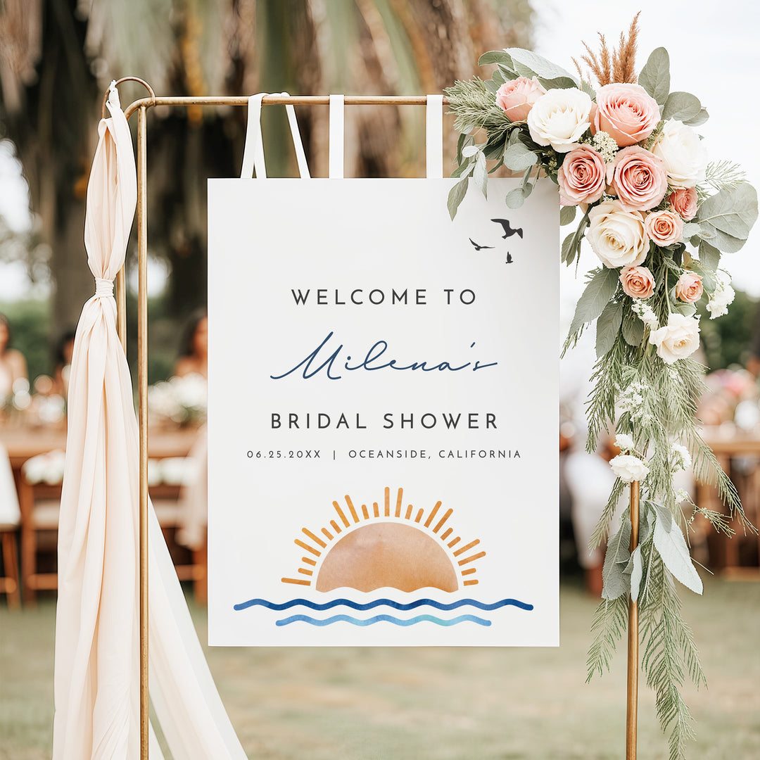 OCEANSIDE Sunset Beach Bridal Shower Welcome Sign