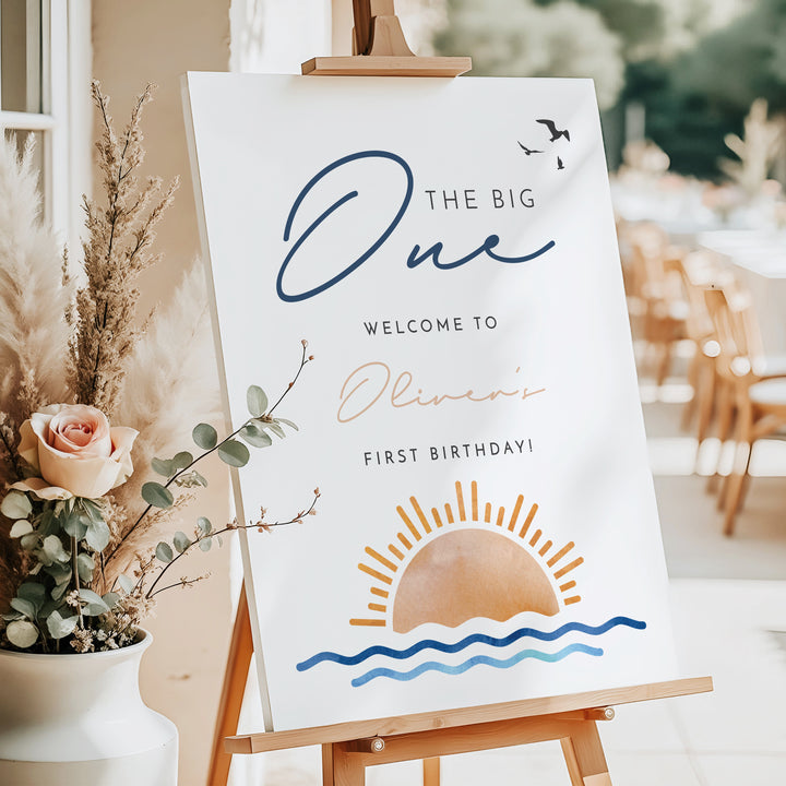OCEANSIDE The Big One Sunset First Birthday Party Welcome Sign
