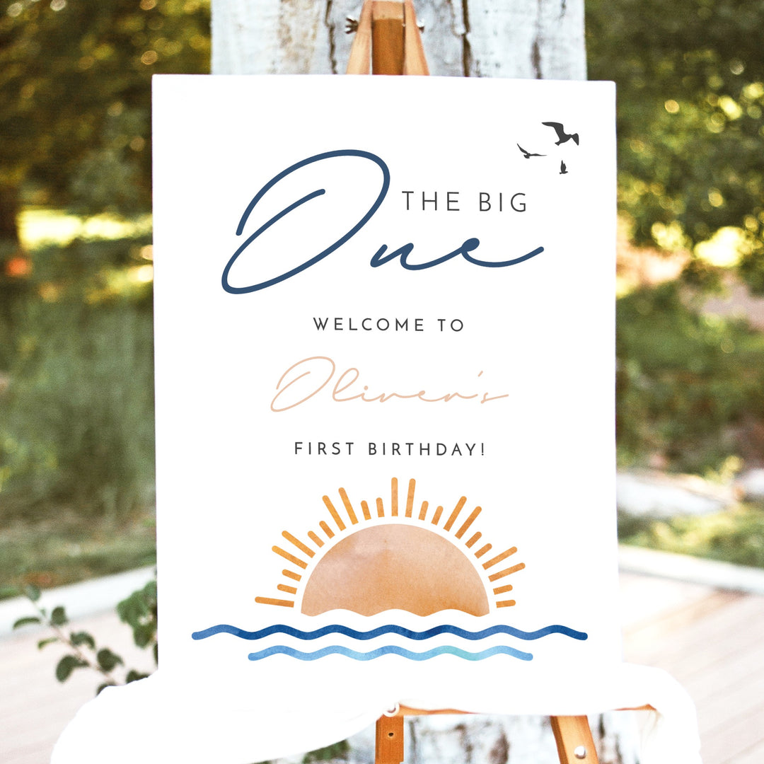 OCEANSIDE The Big One Sunset First Birthday Party Welcome Sign