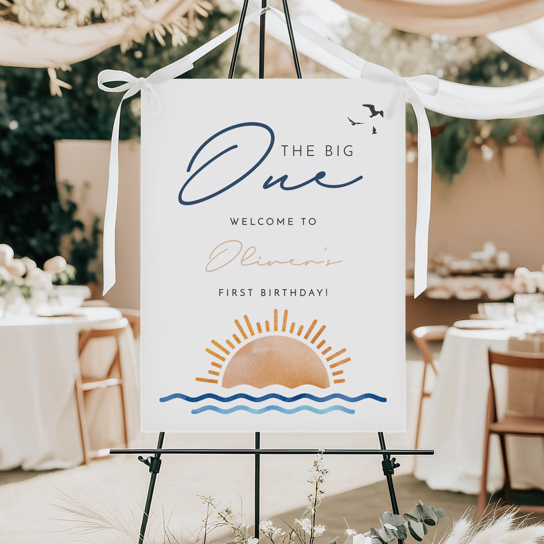 OCEANSIDE The Big One Sunset First Birthday Party Welcome Sign