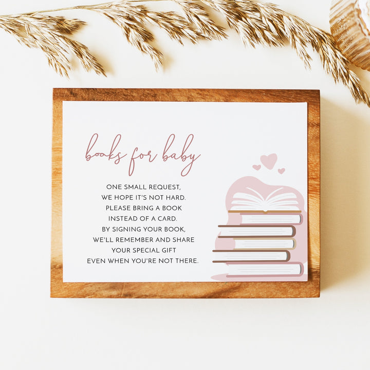 ANDI Poppin' Bottles Blush Baby Shower Books for Baby Insert Card