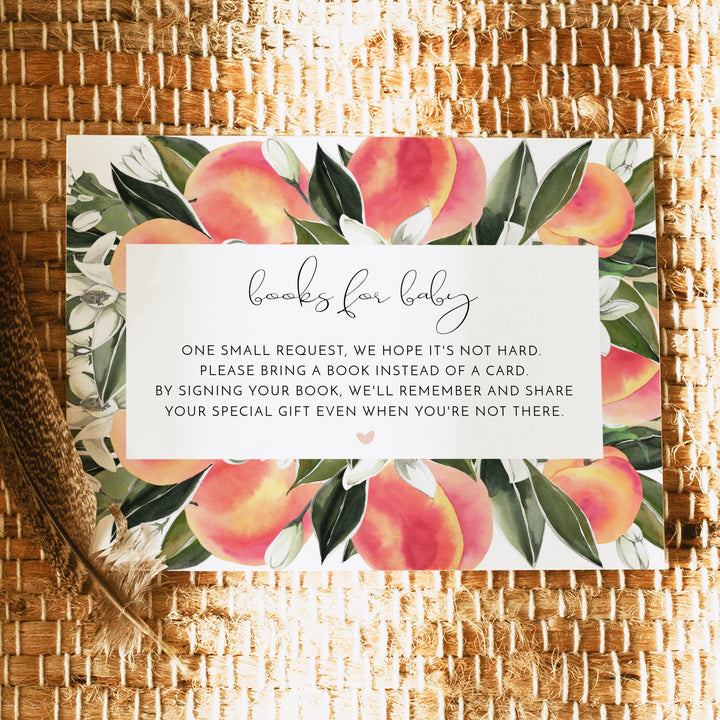 SAVANNAH A Little Peach On the Way Baby Shower Books for Baby Insert Card