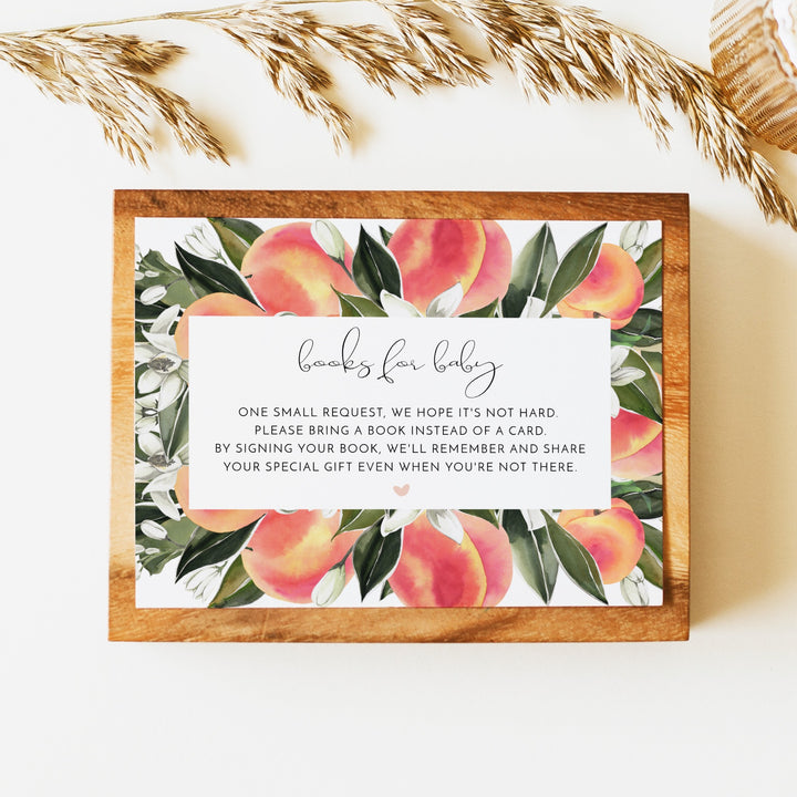 SAVANNAH A Little Peach On the Way Baby Shower Books for Baby Insert Card