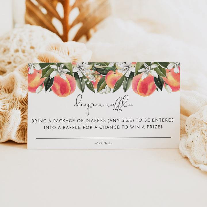 SAVANNAH Little Peach On The Way Baby Shower Diaper Raffle Tickets
