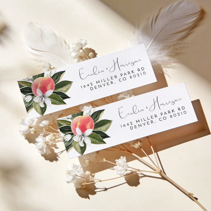 SAVANNAH Watercolor Peach Return Address Labels