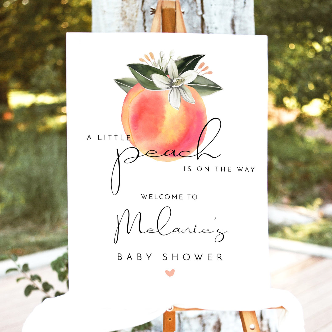SAVANNAH A Little Peach Is On The Way Baby Shower Welcome Sign
