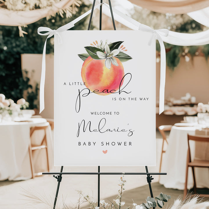 SAVANNAH A Little Peach Is On The Way Baby Shower Welcome Sign