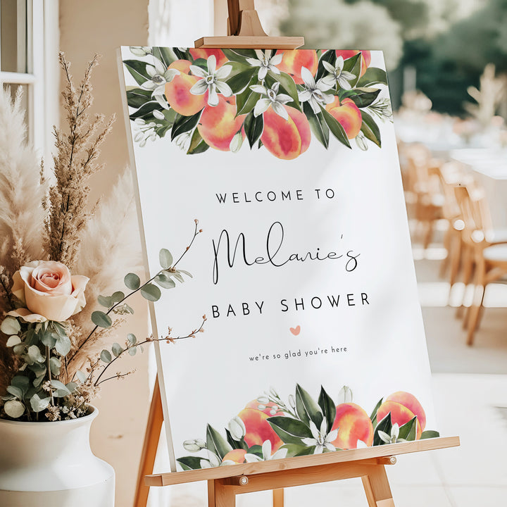 SAVANNAH Little Peach Baby Shower Welcome Sign