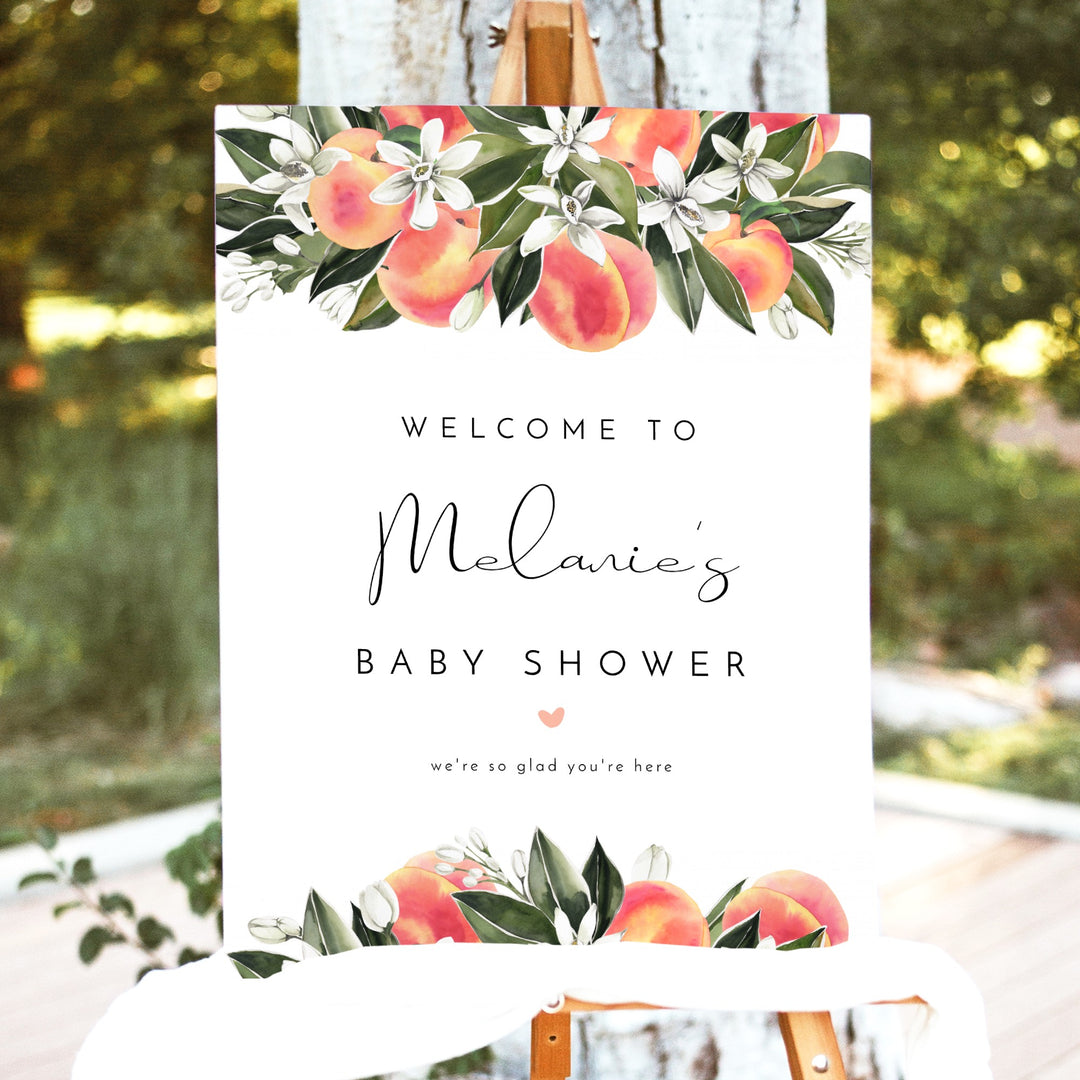 SAVANNAH Little Peach Baby Shower Welcome Sign