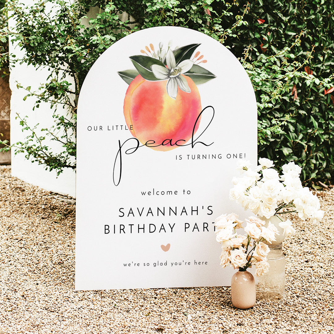 SAVANNAH Little Peach First Birthday Party Welcome Sign
