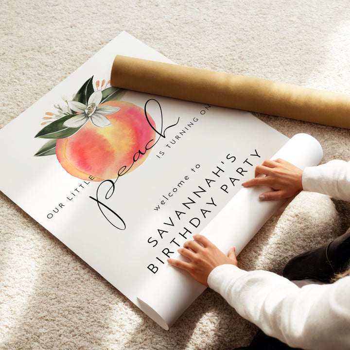 SAVANNAH Little Peach First Birthday Party Welcome Sign
