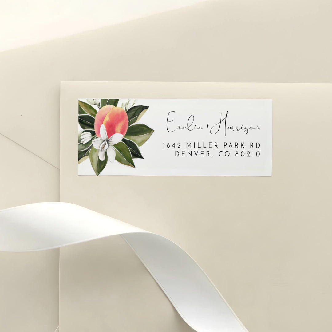SAVANNAH Watercolor Peach Return Address Labels