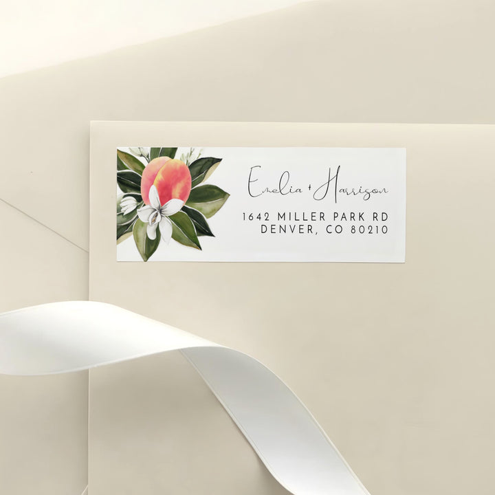 SAVANNAH Watercolor Peach Return Address Labels