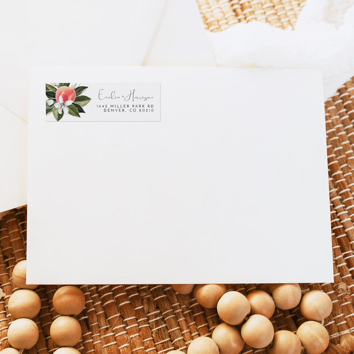SAVANNAH Watercolor Peach Return Address Labels