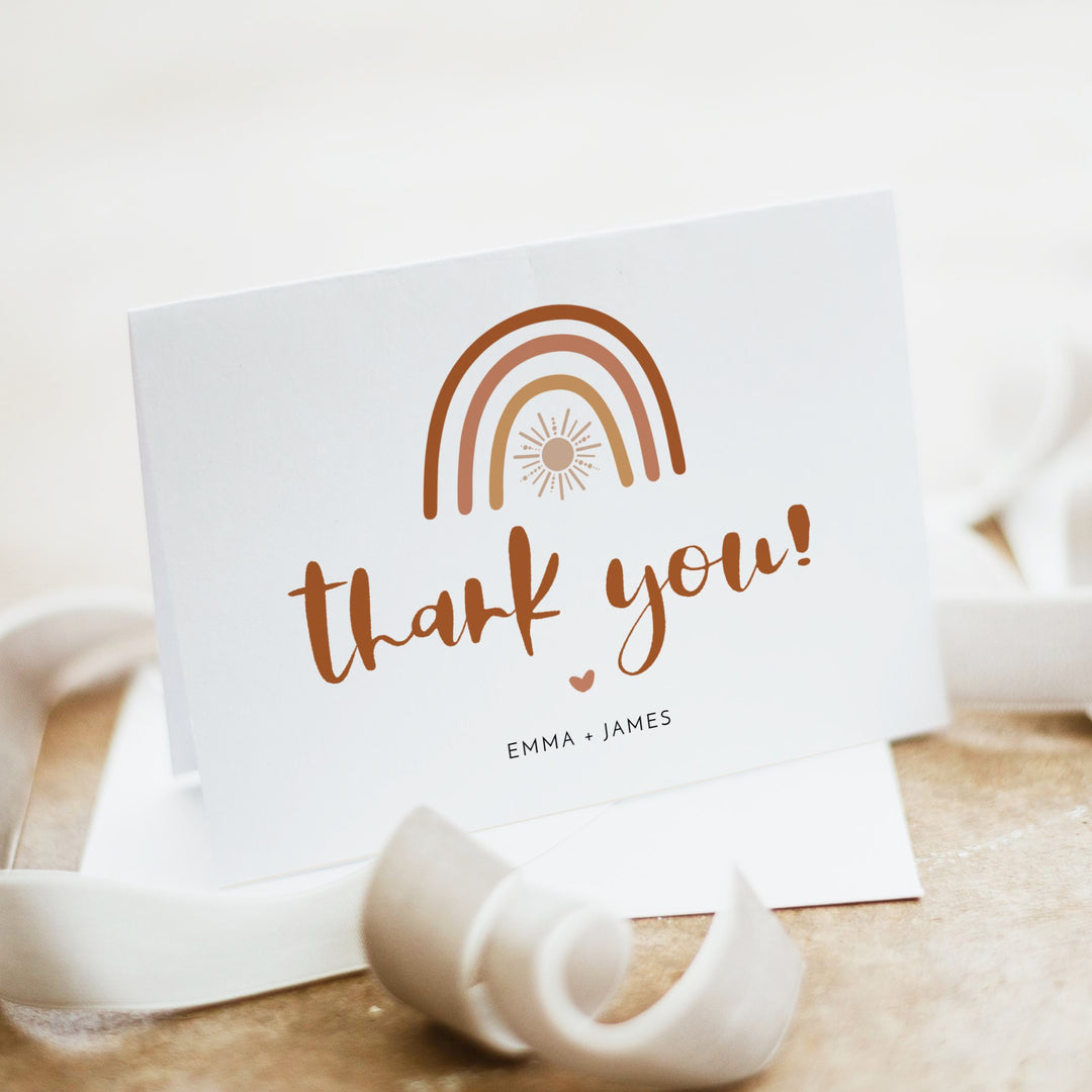 TINLEY Boho Rainbow & Sun Baby Shower Invitation Suite