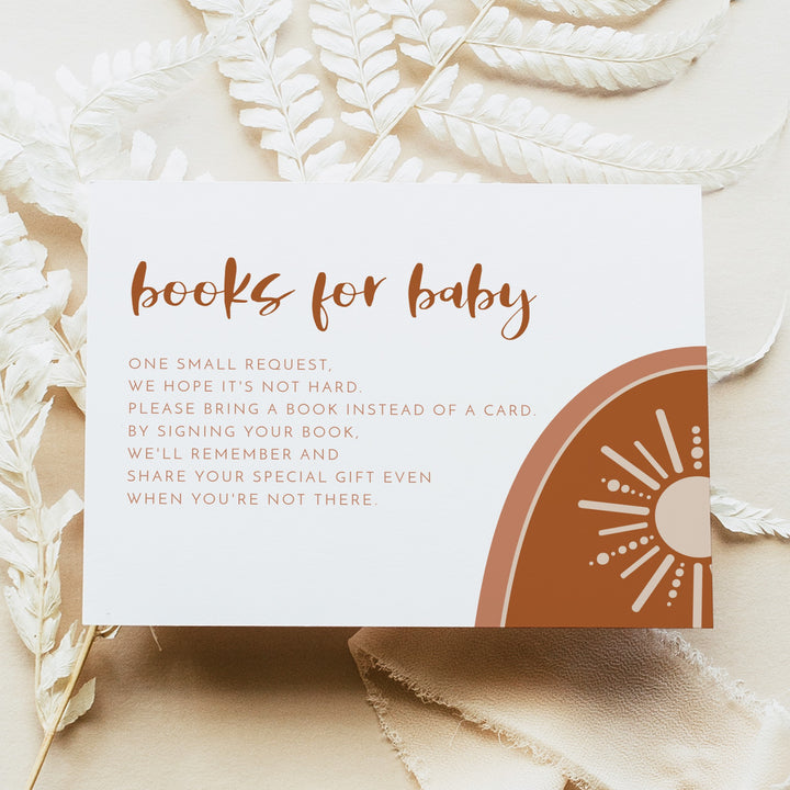 TINLEY Boho Sun Baby Shower Books for Baby Insert Card