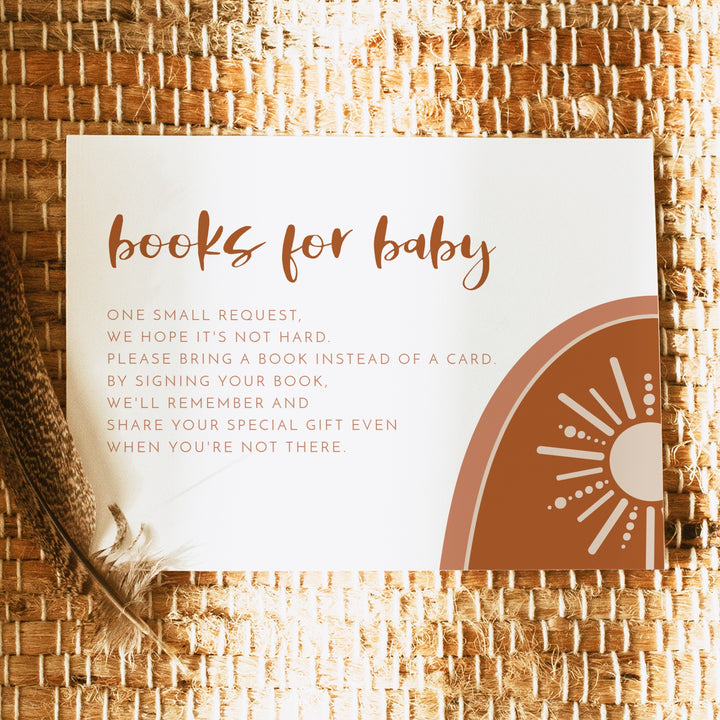 TINLEY Boho Sun Baby Shower Books for Baby Insert Card