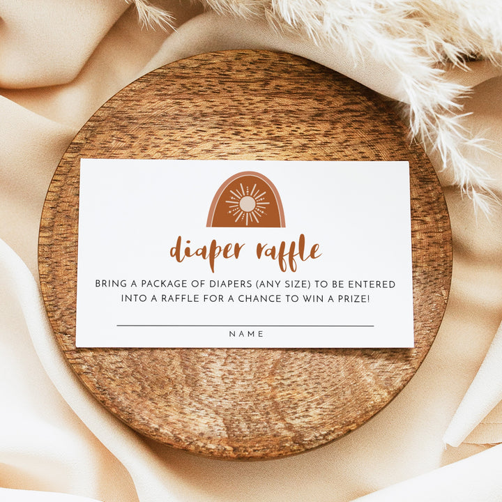 TINLEY Bohemian Sun Baby Shower Diaper Raffle Tickets
