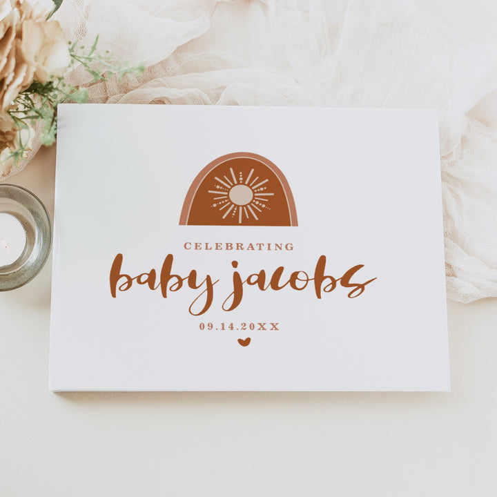 TINLEY Boho Sun Baby Shower Guest Book Personalized
