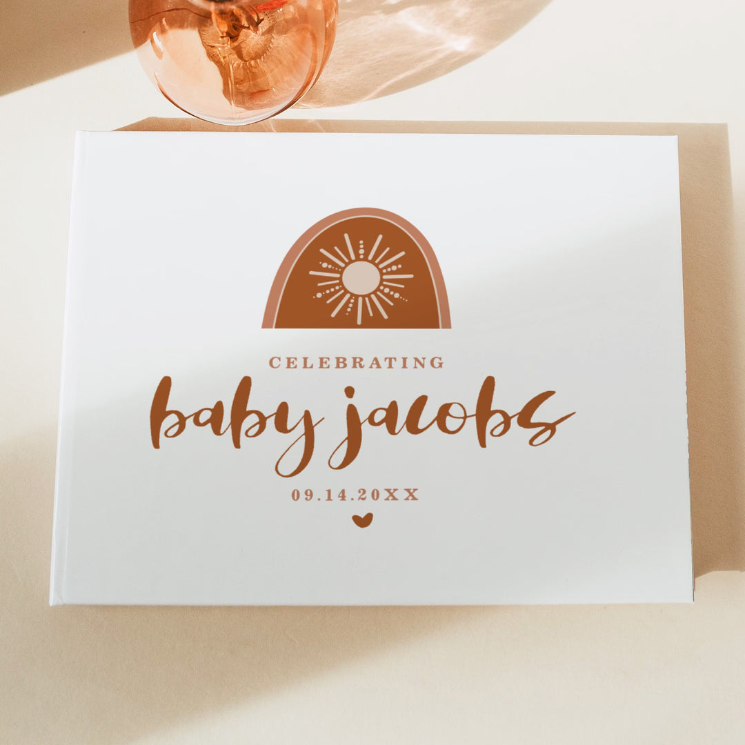 TINLEY Boho Sun Baby Shower Guest Book Personalized