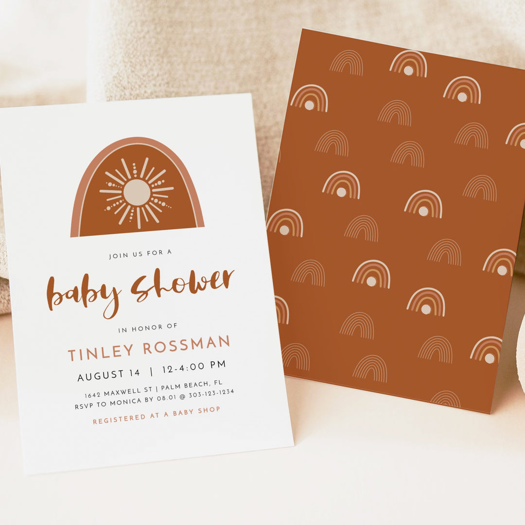 TINLEY Boho Sun Baby Girl Baby Shower Invitation