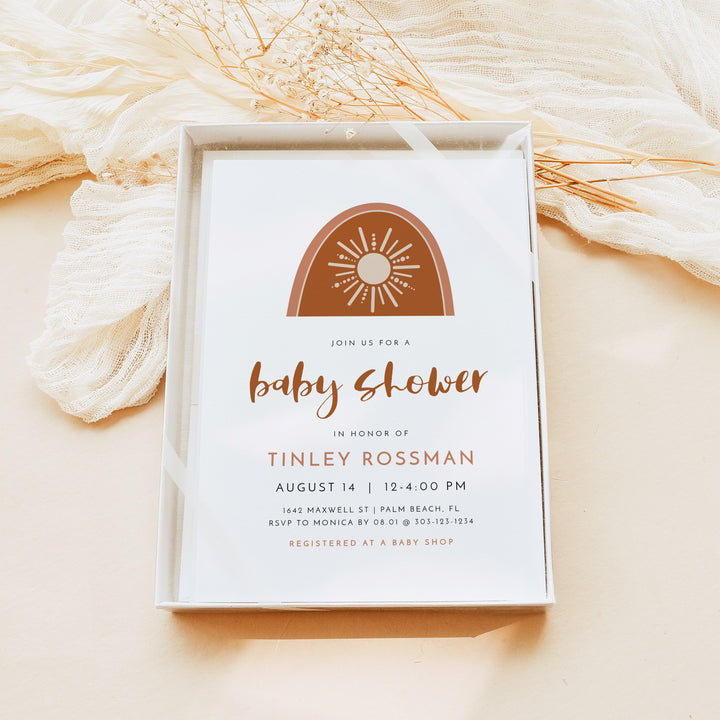 TINLEY Boho Sun Baby Girl Baby Shower Invitation