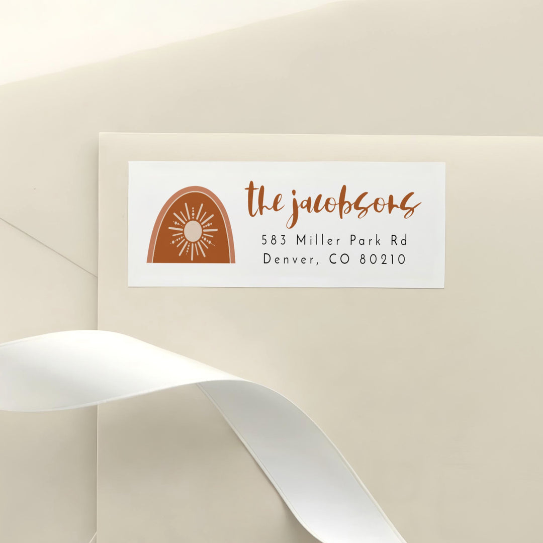 TINLEY Boho Sun Baby Shower Return Address Stickers