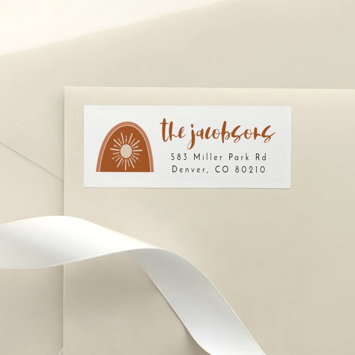 TINLEY Boho Sun Baby Shower Return Address Stickers