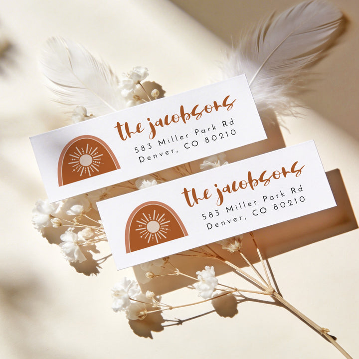 TINLEY Boho Sun Baby Shower Return Address Stickers
